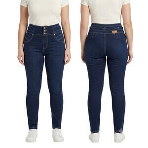 Mitzi Michel Skinny Jeans Denim 3 Button High Rise Dark Indigo Women's Size 11